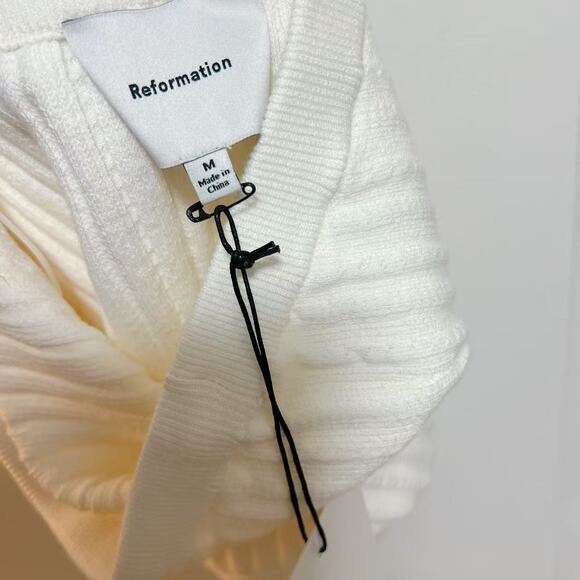 Reformation Zazie White Strapless Knit Tube Top NWT Size M - Picture 4 of 5